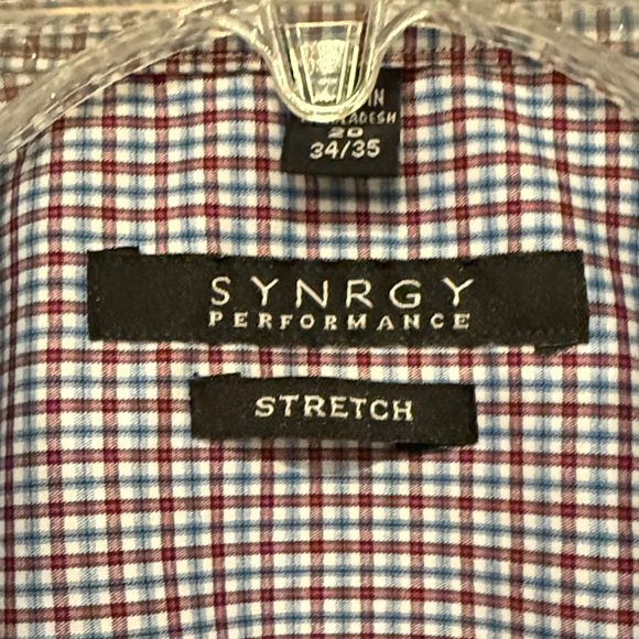 Synergy Performance Red and Blue Checkered Men's Shirt - Picture 2 of 7